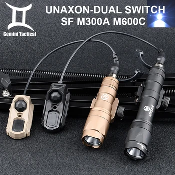Taktiskā UNAxon Mod Pogu Surefir M300A Lukturīti Wadsn M600C Scout Gaismas Funkcija Dual Slēdzis Fit M-Lok Keymod 20MM Picatinny