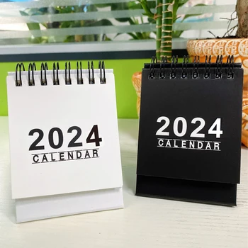 2024 Minimālisma Radošo Angļu Mini Kalendārs Office Desktop Apdare Portatīvo Mēnesi, Datumu, Dienu Kalendārs, Notepad Raksts