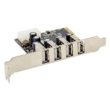 1Set PCI-E Līdz 4 Porti USB 2.0 Converter Karte PCIE USB2.0 Adaptera Karti MCS9990 Chipset Ļauj Hot-Swapping USB Stāvvadu Kartes PCB