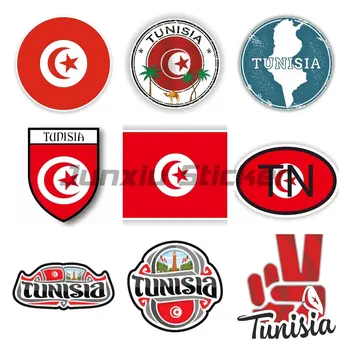 Tunisijas Valsts Karoga Futbola Bumbu pašlīmējošās Uzlīmes Collu Automobiļu Bamperi, Logi, Skapīši, vai Citas Personas Priekšmeti