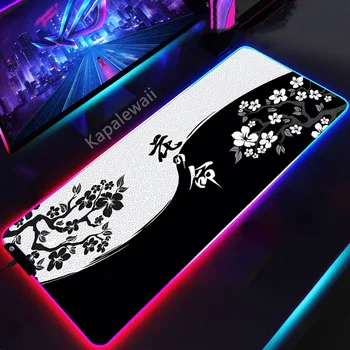 LED Ķīniešu Stilā Sakura Peles Paliktņa RGB Krāsains peles paliktnis Liels Spēlētājs, Peles Paliktņa Spēle Bloķēšanas Malas Peli Mat Spēļu Klaviatūras Paliktņi