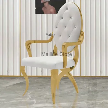 Nerūsējošā Tērauda Ēdamistabas Krēsli Mūsdienu Sadzīves Mēbeles Vienkāršu Atzveltnes Krēslā Virtuves Radošo Gadījuma Ēdamistabas Krēsls