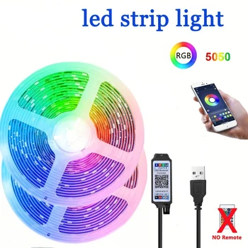 10 Metru LED Gaismas Ar 5050 RGB Krāsu Maiņa Gaismas, Izmantojot Bluetooth Modes Smart Gaismas Nakts Gaisma Apdare