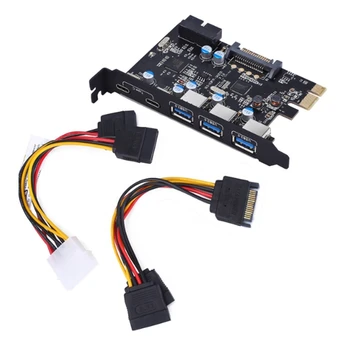 1 Iestatiet PCIE Līdz 5 USB3 Porti.0 Converter USB3.0 PCI-E Paplašināšanas Kartes CD Draiveri Iekšējo USB 3.0