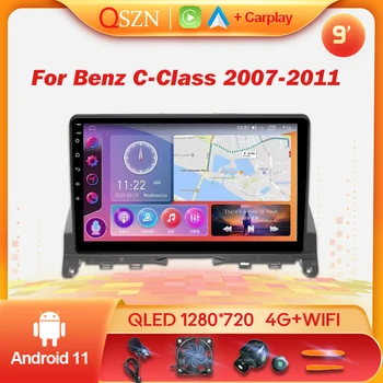 QSZN Priekš Mercedes Benz C Class W204 S204 2007 - 2011 Carplay Auto Radio Android 13 Auto Multimediju Navigācijas Inteliģenta Sistēma