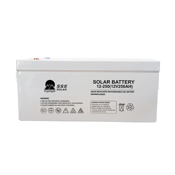 Labas kvalitātes 12v 250ah želeja akumulators 12v mājas glabāšanas sistēmas gels saules baterija