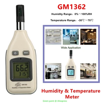 5PC Portatīvie Mini GM1362 Digitālo Mitruma un Temperatūras Mērītājs, LCD Backlight Display Augstu Stabilitāti Termometru, Higrometru, Testeris