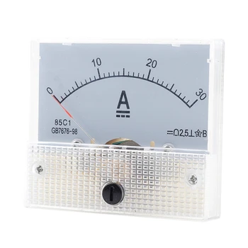 1 GAB. DC Voltmetrs Rādītāju Vadītājs 85C1-DC 30A Balts ABS Analog Ammeter mēraparātu Panelī