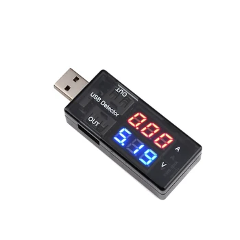 Dual Digital USB Strāvas Spriegums 3-9V 0-5A Uzlādes Testeri Akumulatoru Voltmetrs Ammeter Lādētājs Mobilo Enerģijas Uzlāde