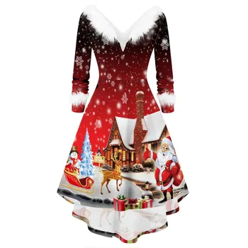 Sieviešu Modes Ziemassvētku Kleita Halovīni Kostīmi garām Piedurknēm Kleita Sexy Cosplay Puse Kleitas Lielgabarīta Apģērbu