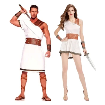 Karnevāla Pāris Grieķu Mīts, Kostīmu Senās Romas Ēģiptes Karavīrs Gladiator Cosplay Party Skatuves Kleita Purima Darbības Apģērbi