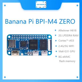 Banānu Pi BPI-M4 NULLES Allwinner H618 Quad-core ARM Cortex™-A53 Procesors 2.4 G/5G WIFI 2G LPDDR4 8G eMMC Viena Borta Datoru