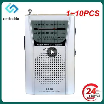 1~10PCS Portatīvo AM FM Radio BC-R60 2AA Bateriju Darbināmas Kabatas Radio Pasaulē Uztvērējs ar Skaļruni Austiņas Portatīvie Austiņas