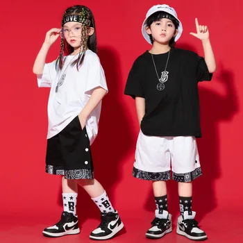 Hip Hop Kostīmi Bērniem Džeza Dancewear Balles Deju Apģērbi Meitenēm Zēniem Hiphop Darbības Apģērbs Skatuves Tērpi Konkurences
