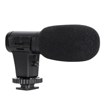 Video Mikrofonu-Kameras Mini Kondensatoru Ierakstīt Interviju Vlog Mic pa Tālruni DSLR Kamera, 3,5 mm Mikrofona