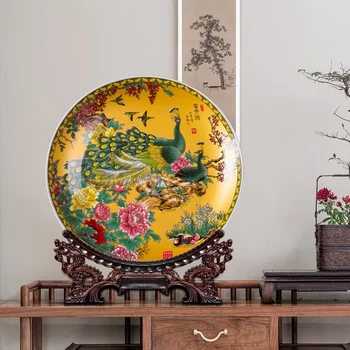 20CM Ķīniešu Stilā Keramikas Dekoratīvās Plāksnes Vienošanās Ļodzīties Plāksnes Dzīvojamā Istaba Ieejas Rotājumi Mājās, Kāzu dekori