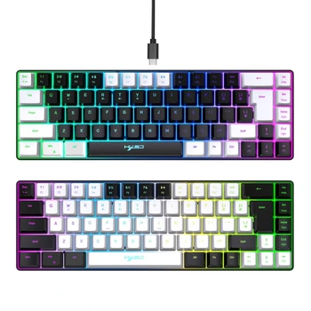 RGB Gaismas Membrānu Klaviatūra Ergonomiska Spēļu Mehāniskās Klaviatūras USB TypeC Dropship