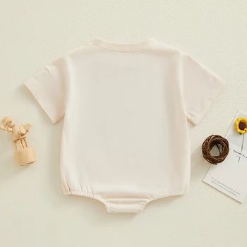 Jaundzimušais Zēns, Meitene Drēbes Vēstuli Izdrukāt Īsām Piedurknēm Burbulis Romper T-krekls Lielgabarīta Bodysuit Zīdaiņu Vasaras