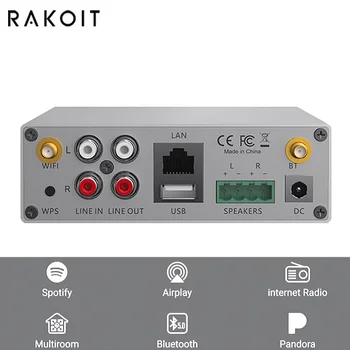 Rakoit A50+ mājas kinozāles stereo dzirdes bass balss mini pastiprinātāja augsto skaņas kvalitāti, profesionālu jauda mikseris