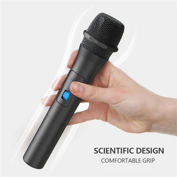 Rokas Mikrofons Puse Karaoke Mikrofons USB Uztvērējs V16U VHF Profesionālās W/Adapter W/Vads 2 Kanāli Izturīgs