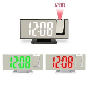 Projektors Pulkstenis Guļamistabai Galda Elektronisko Modinātāju Ar Projekcijas Laika Dienas Snaudas Funkciju Apgaismojums Pulkstenis Digitālais Pulkstenis