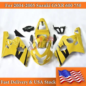 Dzeltena Melna Pilnīgu Iesmidzināšanu Aptecētājs Virsbūves Komplekti 2004-2005 Suzuki GSX-R GSXR 600 750 GSXR750 GSXR600 Motociklu Detaļas