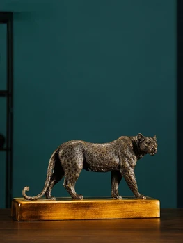 Bagāts visu ceļu vara leopard rotājumi Leopard amatniecības bronzas jaunais Ķīnas mājas dzīvojamā telpu dekorēšana
