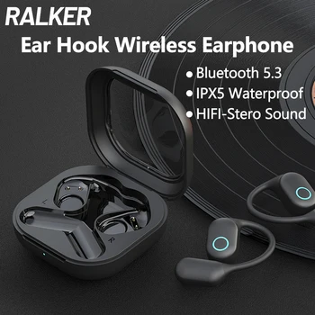 RALKER R03 Bluetooth Austiņas Auss Āķis, Sporta Austiņas ar Kaula Vadāmība HIFI Stereo Ūdensizturīgs Bezvadu Bluetooth Austiņas