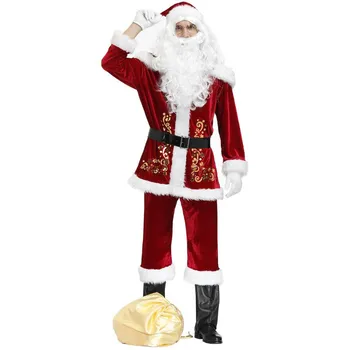 Vīriešu Santa Claus cosplay Kostīmu Tēvs Ziemassvētku Masku Jaunais Gads Ziemassvētki Apģērbs Atbilstu Pieaugušo Vīrietis Ziemassvētku Tērpi