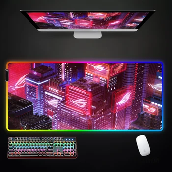 Slēdzenes Malas ASUS RGB Spēļu peles paliktņi Galda Pad Klaviatūras Mat LED Spēlētājs, peles paliktnis XXL Peles Paliktņi Gaismas Peles Paklāji Dizains