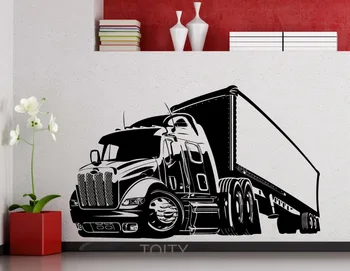 Big Truck Sienas Uzlīmes Ilgi Transportlīdzekļa Automašīnu, Automobiļu Vinila Decal Mājās Zēns Istabas Interjera Mākslas Apdare Radošo Mākslu Sienas