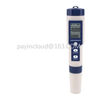 5-in-1 ūdens kvalitātes pildspalva 9909 pH-metrs TDS/EK vadītspēja 5-in-1 ūdens kvalitātes testēšanas pildspalvu akvakultūras tvertne sāļums mērītājs