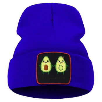 Jums Pilnīgu Man Karikatūra Avokado Cieto Krāsas Unisex Cepures Silts Gadījuma Beanie Cepure Mīksto Modes Adītas Cepures Radošo Kvalitātes Cepure