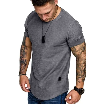 B537 vasaras Vīriešiem Īss sleeveT Krekls Gadījuma Apaļu Kakla Modes Elastīgs Fit Smieklīgi Streetwear Cietā T Hip Hop Topi S-XXL