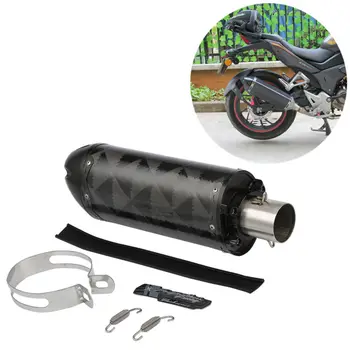51mm Motociklu, Moto Oglekļa Šķiedras Izplūdes Muffler Caurule Ar Trokšņa slāpētāju Sistēmas piemērots Streetbikes Motocikli ATV Universal