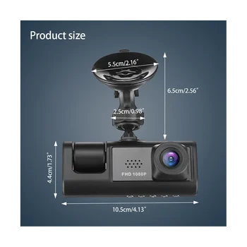 Automašīnas DVR HD 1080P 3-Objektīva Iekšpusē Transportlīdzekļa Dash CamThree Veids Kamera DVRs Diktofons Video Registrator Dashcam Videokamera