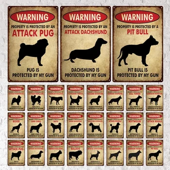 Suns Brīdinājuma Vintage Skārda Zīme Metāla Zīmju Mīļākais Aizsargāta Pet Zīme, Sienas Dekori Saimniecībā, Mājās Audzētava Doghouse Apdares Plāksne