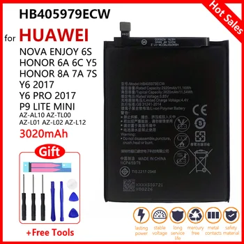 HB405979ECW 3020mAh Akumulatoru Huawei Nova Baudīt 6S Godu 6.C Y5 2017 P9 lite mini AZ-AL10 TL00 L01 L02 L12 8A/8S Mobilo Bateria