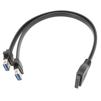 USB 19Pin 2 USB3.0 Y Sadalītāja Kabelis ātrgaitas Šasijas Pannel Kabeli, Augsta Stabilitāte un Uzticamība