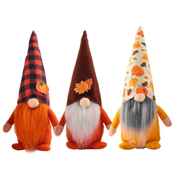 3Pcs Rudenī Gnome zviedrijas Nisse Tomte Sejas Lelle Elf Punduris Pateicības Diena Dāvanu Zemnieku Daudzpakāpju Renes Rotājumi
