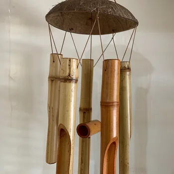 Bambusa wind chimes hand-made piekārtiem rotājumi Wind chimes mājas apdare gluda buru durvju apdare