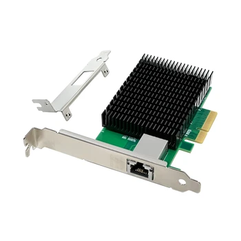 PCI-E X4 10Gigabit Vienu Elektrisko Portu Servera Tīkla Karte Serveru NIC AQC107 RJ45 Ethernet NIC PC Klēpjdatoru Viegli Uzstādīt
