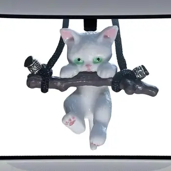 Šūpošanos Auto Kaķis Gudrs Šūpoles Cat Spoguļa Piekariņu Auto Spoguļa Karājas Piederumi Funny Kaķis Šūpošanos Auto Piederumi