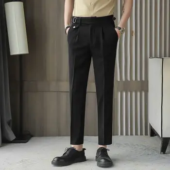 Vīrieši 2023 Pavasara Rudens Modes Augsto Vidukli, Uzvalku Bikses Vīriešu Biznesa Formālās Valkāt Uzvalku Bikses Vīriešu Slim Fit Gadījuma Bikses V154