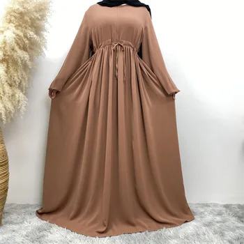 Pieticīga, Dubaija Abaya EID Ramadāna Augstas Kvalitātes Nidas Slēgts Abayas Elastīgas Aproces Islāma Apģērba Kleitas Musulmaņu Sieviešu Kleita