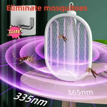 Elektriskā Mosquito Killer 2-in-1 Fly Swatter Lamatas, Elektriskie Moskītu Swatter USB Lādējamu Moskītu Rakete Lido Zapper Mājas