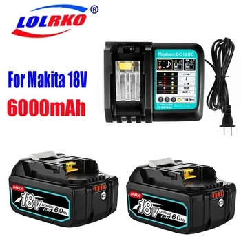 100% Oriģināls Makita 18V 6000MAh Uzlādējams elektroinstrumenti Makita Akumulatoru Ar LED Li-ion Nomaiņa LXT BL1860B BL1860 BL1850