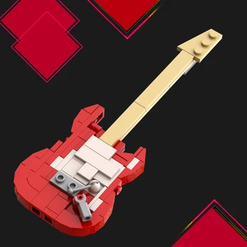 KM Fender Stratocaster Ģitāru Ķieģeļi Apdares Rokdarbu Kolekcijas Veidošanas Bloku Mūzika-mīļākais Mazulis, Rotaļu Dzimšanas dienas Dāvanu Juguete