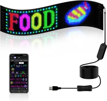 GOTUS Ritošā Reklāma LED Displejs Elastīgu USB 5V Bluetooth App Kontrolē Pielāgotu Teksta Modelis Programmējams Led Auto Zīme