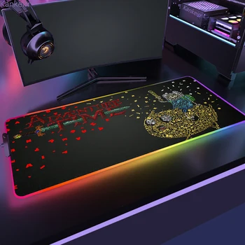 RGB Lielu Anime Peles Paliktņa Piedzīvojumu laiks, peles paliktnis Apgaismojums LED Gumijas Galda, Spēlēt Mat Datoru Pad Klaviatūras Grāmatiņa Galda Paklājs